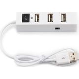 4 Ports USB HUB 2.0 USB Splitter Adapter with Switch(White)