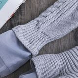 Winter Girls Knit Long Sleeve Sweater Organza Dress Evening Dress  Size:130cm(Grey)