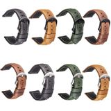 Smart Quick Release Watch Strap Crazy Horse Leather Retro Strap For Samsung Huawei Size: 20mm (Black And Black Buckle)