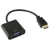 20cm HDMI 19 Pin Male to VGA Female Cable Adapter(Black)