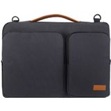 Nylon Waterproof Laptop Handbag Bag for 13-14 inch Laptops with Trunk Trolley Strap (Black)
