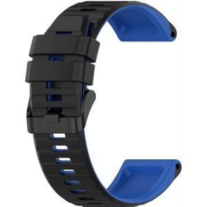 Voor Garmin Fenix 6x 26mm Silicone Mixing Color Watch Strap (Black + Blue)
