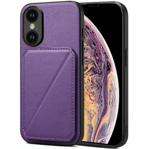 Voor iPhone XS Max imitatie kalfsleer lederen achterkant telefoonhoes met houder