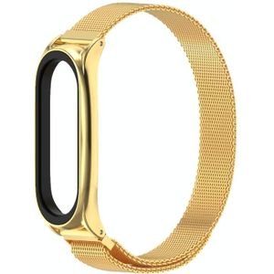 For Xiaomi Mi Band 6 / 5 / 4 / 3 Mijobs Milan Magnetic Plus Stainless Steel Replacement Watchband(Gold)