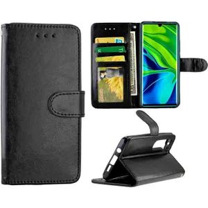 For Xiaomi Note10/CC9 Pro Crazy Horse Texture Leather Horizontal Flip Protective Case with Holder & Card Slots & Wallet & Photo Frame(Black)