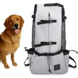 Ventilated And Breathable Washable Pet Portable Backpack  Size: XL(Light Grey)