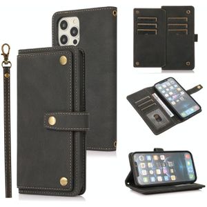 PU + TPU horizontale flip lederen tas met houder & kaart slot & portemonnee & lanyard voor iPhone 12 mini