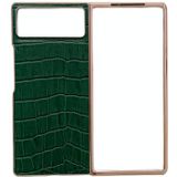 Voor Xiaomi Mix Fold 2 Krokodil Textuur Lederen Galvaniseren Telefoon Case (Donkergroen)