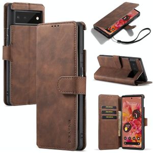 For Google Pixel 6 DG.MING Retro Oil Side Horizontal Flip Leather Case with Holder & Card Slots & Wallet(Coffee)