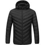 USB Heated Smart Constant Temperature Hooded Warm Coat for Men and Women (Color:Black Size:XL)