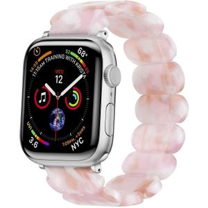 Voor Apple Watch SE 2023 44 mm stretch touw hars horlogeband