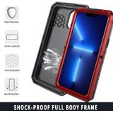 Shockproof Waterproof Dustproof Metal + Silicone Phone Case with Screen Protector For iPhone 13 Pro Max(Red)