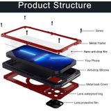 Shockproof Waterproof Dustproof Metal + Silicone Phone Case with Screen Protector For iPhone 13 Pro Max(Red)