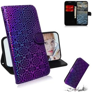For Nokia 2.4 Solid Color Colorful Magnetic Buckle Horizontal Flip PU Leather Case with Holder & Card Slots & Wallet & Lanyard(Purple)