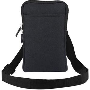 Universal Fashion Waterproof Casual Mobile Phone Waist Diagonal Bag For 6.7-6.9 inch Phones(Black)
