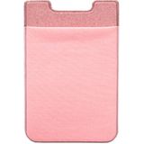 4 PCS Stretch Lycra Mobile Phone Back Sticker Card Holder Phone Back Wallet Bus Bank Card Holder(Pink)