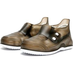 Lage teen schoen dekt mannen en vrouwen non-slip dikke bodem flip gesp waterdichte regenlaarzen  grootte: 40/41 (grijs)