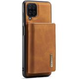 For Samsung Galaxy A12 5G DG.MING M1 Series 3-Fold Multi Card Wallet + Magnetic Back Cover Shockproof Case with Holder Function(Brown)