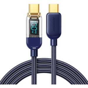 JOYROOM S-CC100A4 100W USB-C / Type-C naar USB-C / Type-C digitaal display Snel opladen datakabel  kabellengte: 1 2 m