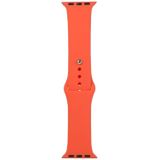 For Apple Watch Series 6 & SE & 5 & 4 44mm / 3 & 2 & 1 42mm Silicone Watch Replacement Strap  Short Section (female)(Apricot Orange)