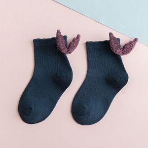 Girls Fashion Personality Wings Socks Baby Cotton Socks  Color:Dark blue(L)