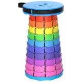 Outdoor Folding Telescopic Stool Portable Fishing Chair(Rainbow)