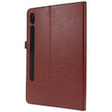 For Samsung Galaxy Tab S7 T870 2-Folding Business Horizontal Flip PU Leather Case with Card Slots & Holder(Coffee)