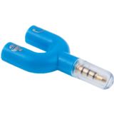 3.5mm Stereo Male to 3.5mm Headphone & Mic Female Splitter Adapter(Blue)