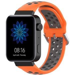 For Xiaomi Watch / Huawei Honor S1 18mm Two Color Sport Wrist Strap Watchband(Orange + Grey)
