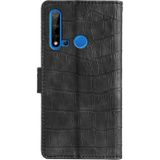 For Huawei P20 Lite 2019 Skin Feel Crocodile Texture Magnetic Clasp Horizontal Flip PU Leather Case with Holder & Card Slots & Wallet(Black)