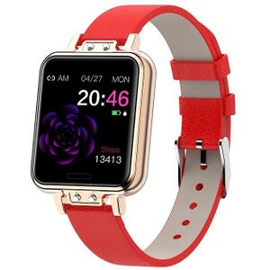 ZL13 1.22 inch Color Screen IP67 Waterproof Smart Watch  Support Sleep Monitor / Heart Rate Monitor / Menstrual Cycle Reminder  Style: Red Leather Strap
