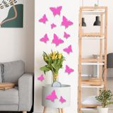 2 Sets YG005 3D Stereo Butterfly Luminous Wall Sticker (Pink)