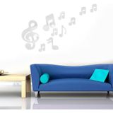 3D Musical Notes Acrylic Mirrors Wall Sticker Home Decor Living Room Wall Decoration Art DIY Wall Stickers(Blue)