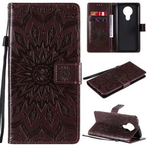 For Nokia 3.4 Sun Embossing Pattern Horizontal Flip Leather Case with Card Slot & Holder & Wallet & Lanyard(Brown)