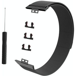 For Huawei Watch Fit Milanese Replacement Strap Watchband(Black)