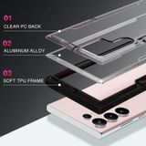 Voor Samsung Galaxy S22 Ultra 5G iPAKY Thunder-serie aluminium frame + TPU-bumper + doorzichtige pc schokbestendige telefoonhoes (zwart + grijs)