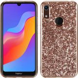 Glittery poeder schokbestendig TPU Case voor Huawei Honor Play 8A (Rose goud)