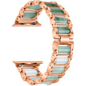 Emerald Stainless Steel Watch Strap For Apple Watch Series 6 & SE & 5 & 4 40mm / 3 & 2 & 1 38mm(Rose Gold)