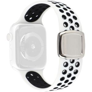 Double Color Silicone Replacement Watchbands For Series 6 & SE & 5 & 4 40mm / 3 & 2 & 1 38mm(White Black)