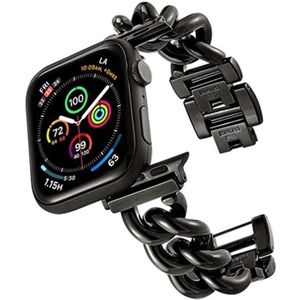 Grote denim ketting metalen horlogeband voor Apple Watch Ultra 49 mm