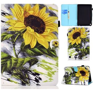 Painted Pattern TPU Horizontal Flip Leather Protective Case For Kindle Fire HD 8 (2020)(Sun Flower)