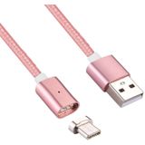 1m Weave Style 2A Magnetic USB-C / Type-C to USB Weave Style Data Sync Charging Cable with LED Indicator  For Galaxy S8 & S8 + / LG G6 / Huawei P10 & P10 Plus / Xiaomi Mi6 & Max 2 and other Smartphones (Rose Gold)