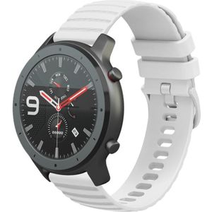 Voor Amazfit GTR 47 mm 22 mm golvende gestippelde siliconen horlogeband in effen kleur