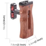 PULUZ Universal Side Wooden Handle Handgrip with Cold Shoe for DSLR Camera Cage(Bronze)