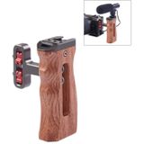 PULUZ Universal Side Wooden Handle Handgrip with Cold Shoe for DSLR Camera Cage(Bronze)