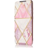 For Samsung Galaxy S20+ Bronzing Plating PU + TPU Horizontal Flip Leather Case with Holder & Card Slot(Pink White)