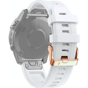 Voor Garmin Fenix 6s Pro 20mm Rose Gold Buckle Silicone Strap (White)