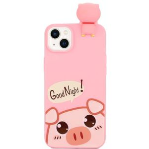 Voor iPhone 14 schokbestendig Cartoon TPU-telefoonhoesje (schattig varken)