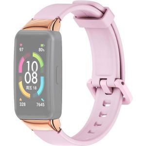 Voor Huawei Band 6 / Honor Band 6 Mijobs Universele Ademend Siliconen Vervanging Strap Watchband (Pink)