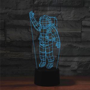 Astronaut Shape 3D Colorful LED Vision Light Table Lamp  16 Colors Remote Control Version